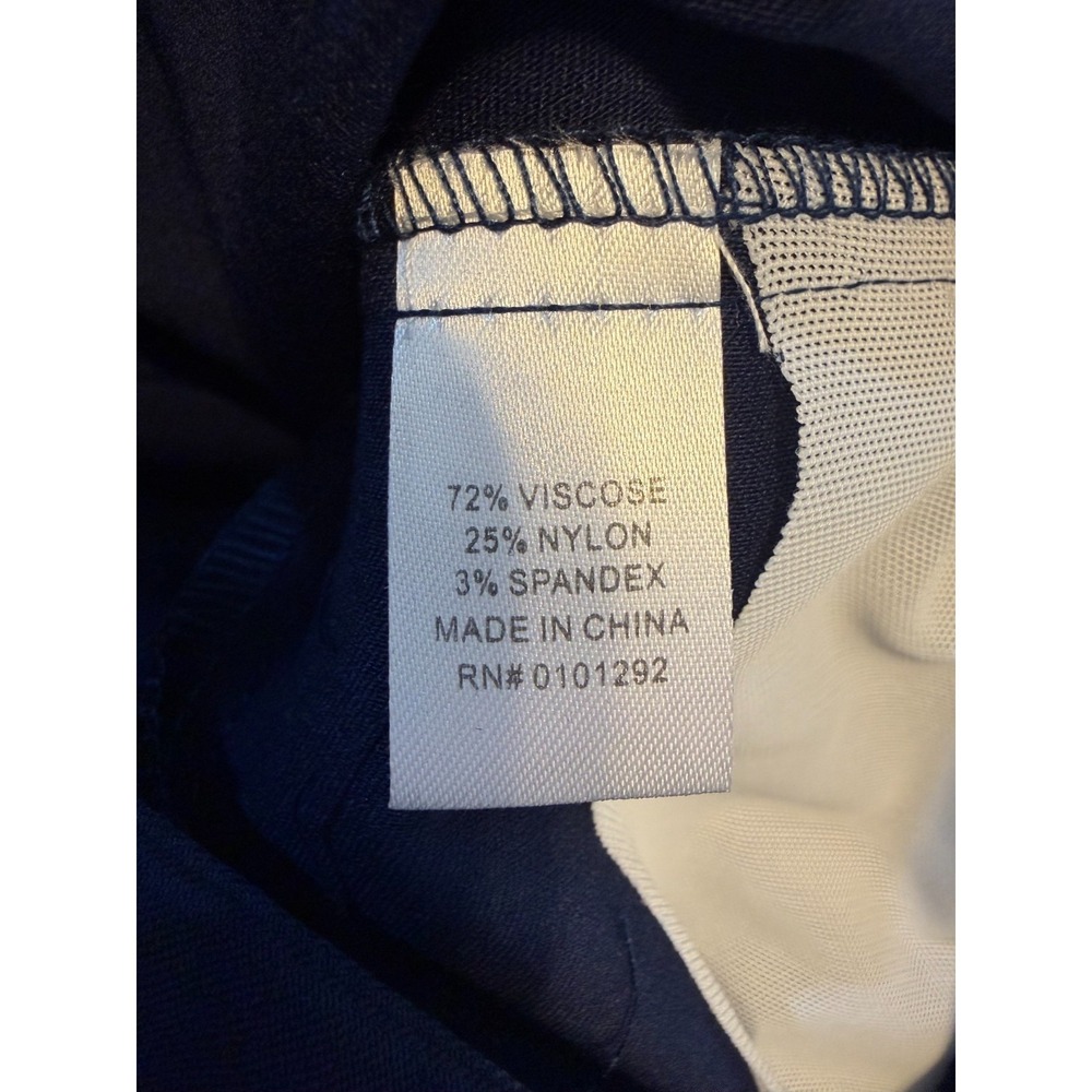 Anthony's Resort Wear Navy Crop Pants Scallop Hem Stretch Preppy Coastal Size 10 - Picture 8 of 12